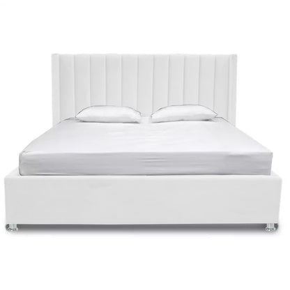 Base Cama Con Espaldar King Julieta Blanco