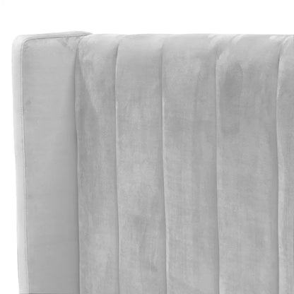 Base Cama con Espaldar + Colchon + Puff Baul Doble Julieta  gris perla