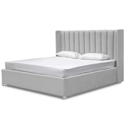 Base Cama Con Espaldar Semidoble Julieta Gris Perla