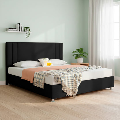 Base Cama Con Espaldar King Lupe Negro