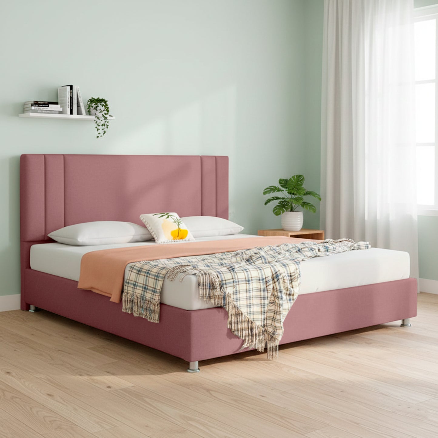 Base Cama Con Espaldar Doble Lupe Salmon