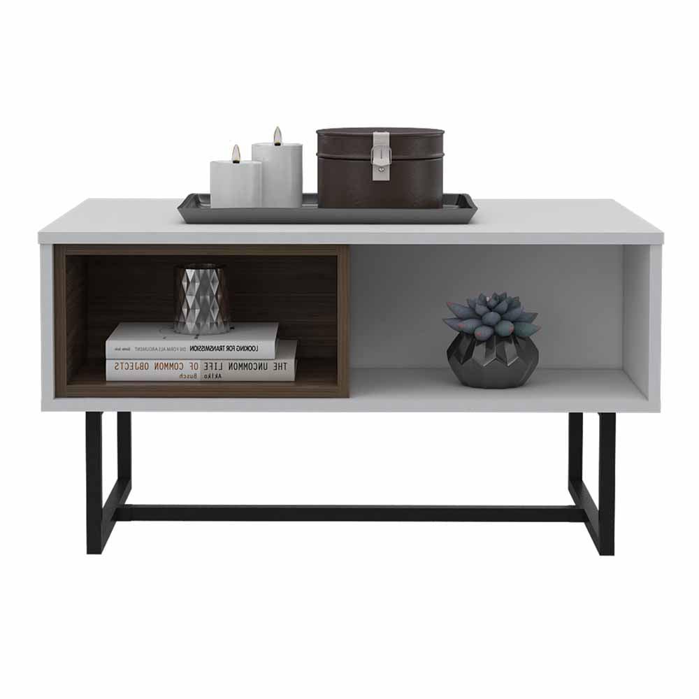 Mesa De Centro Aleron Blanco Perla Y Coñac