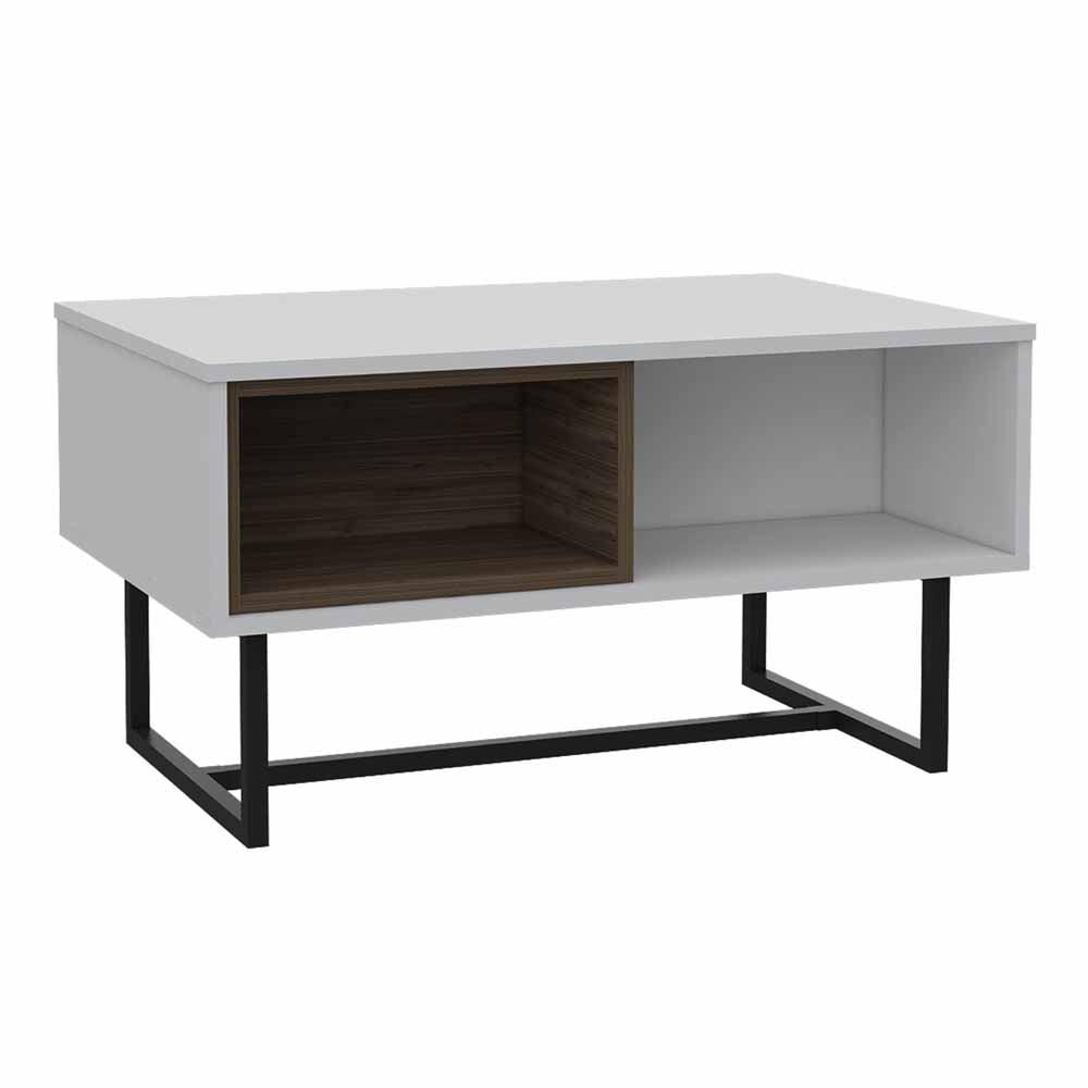 Mesa De Centro Aleron Blanco Perla Y Coñac