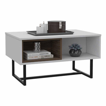 Mesa De Centro Aleron Blanco Perla Y Coñac