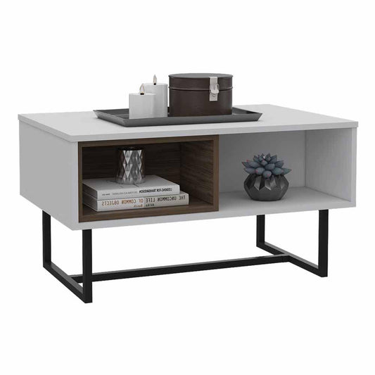 Mesa De Centro Aleron Blanco Perla Y Coñac