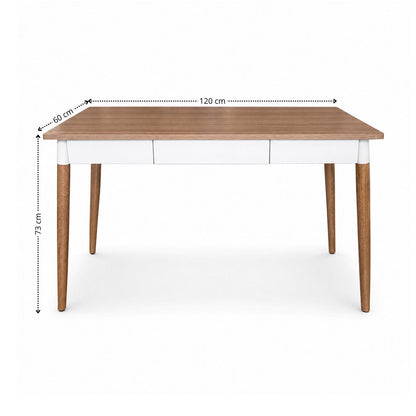 Escritorio Para Pc O Estudio White Madera 73X120X60