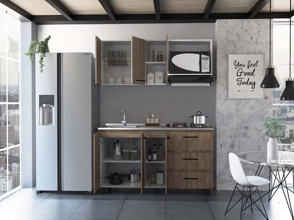 Cocina Integral Vaciles Miel Y Blanco Sin Mesón