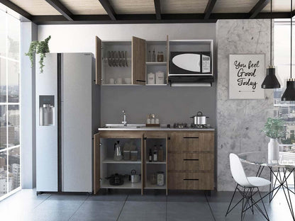 Cocina Integral Vaciles Miel Y Blanco Sin Mesón