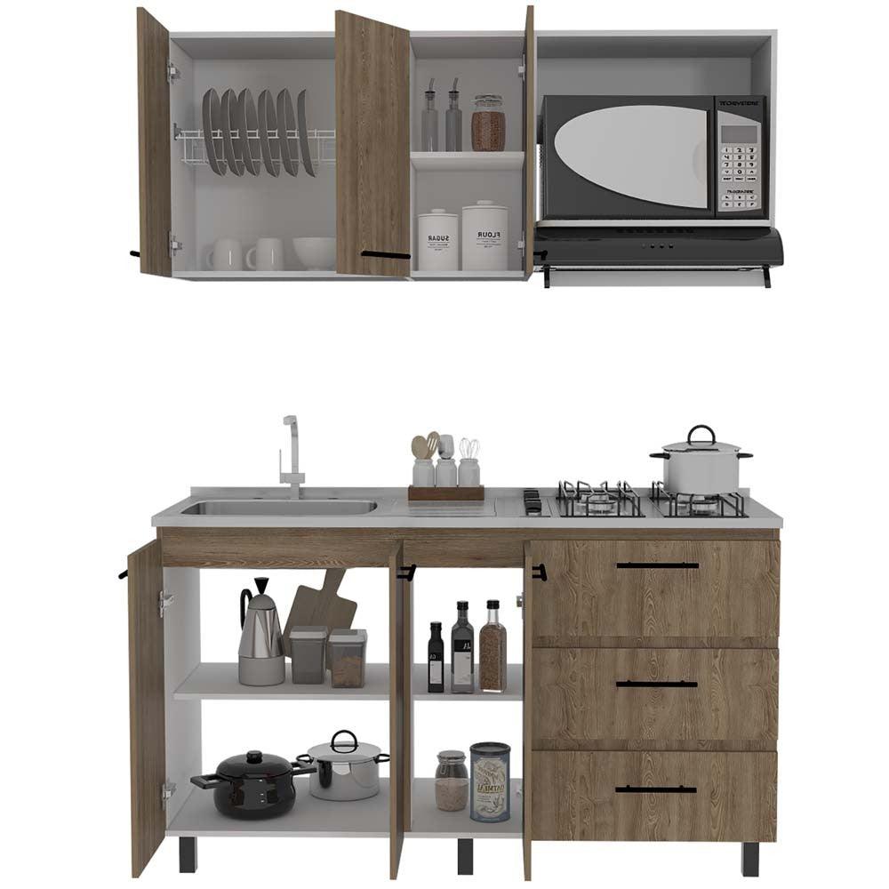 Cocina Integral Vaciles Miel Y Blanco Sin Mesón