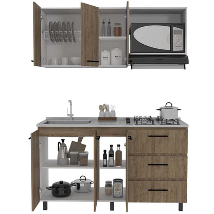 Cocina Integral Vaciles Miel Y Blanco Sin Mesón