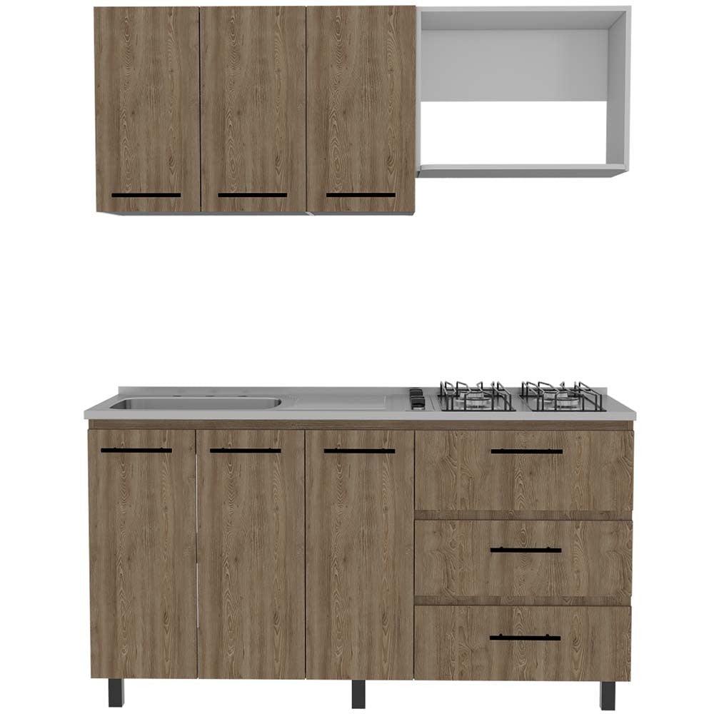 Cocina Integral Vaciles Miel Y Blanco Sin Mesón