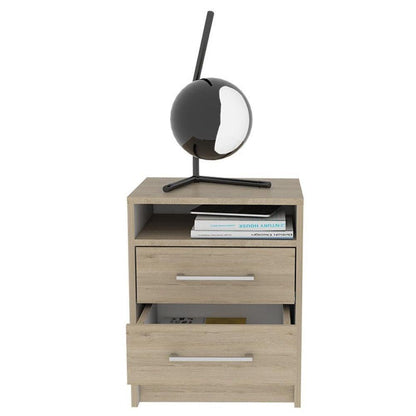 Mesa De Noche Alverna Rovere Y Blanco