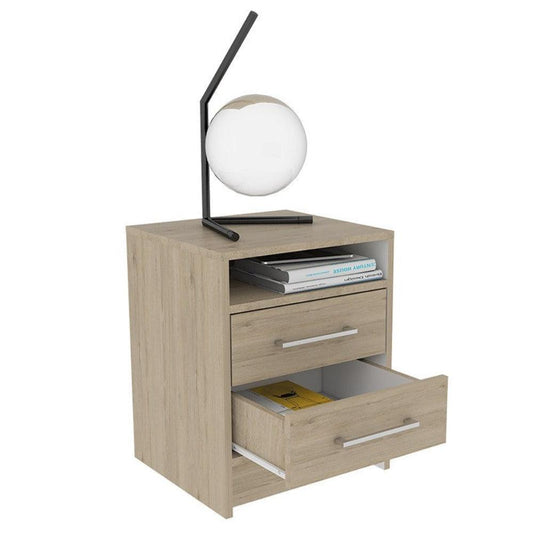 Mesa De Noche Alverna Rovere Y Blanco