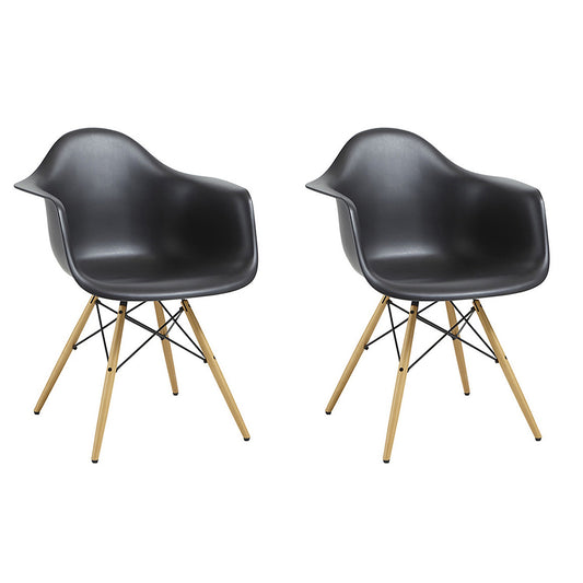 Set x2 Silla Eames Brazos Negro