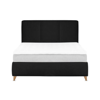Base Cama Con Espaldar King Pretty  Negro