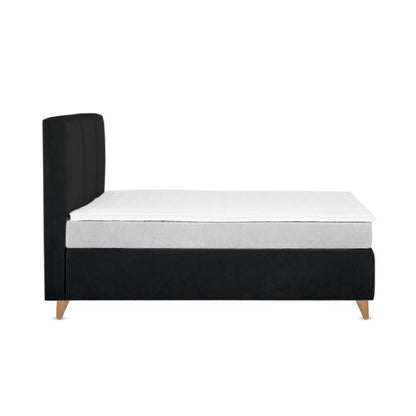 Base Cama Con Espaldar Doble Pretty  Negro