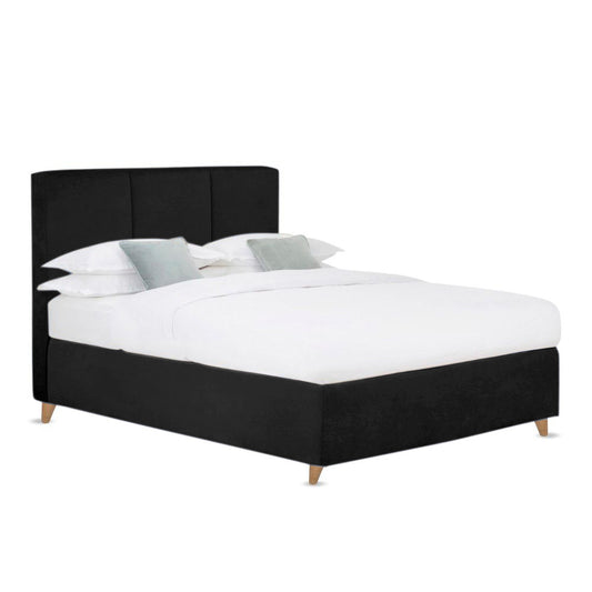 Base Cama Con Espaldar King Pretty  Negro