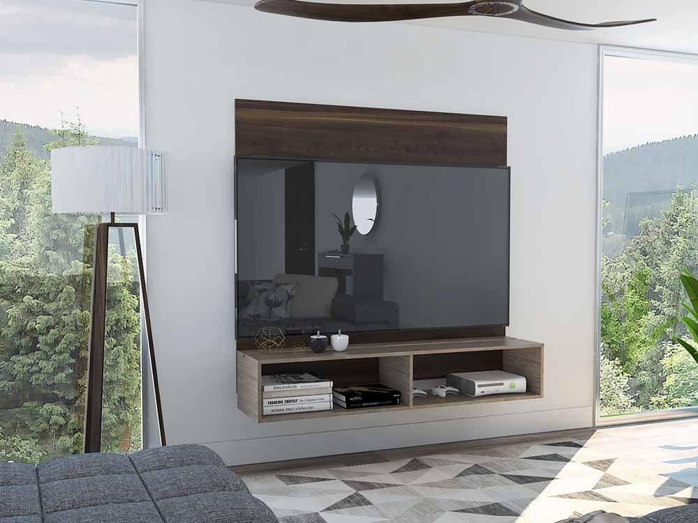 Panel De Tv Fraktal Caoba Y Miel Para Televisor De Hasta 60 Pulgadas