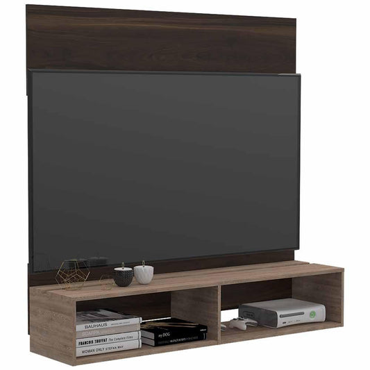 Panel De Tv Fraktal Caoba Y Miel Para Televisor De Hasta 60 Pulgadas