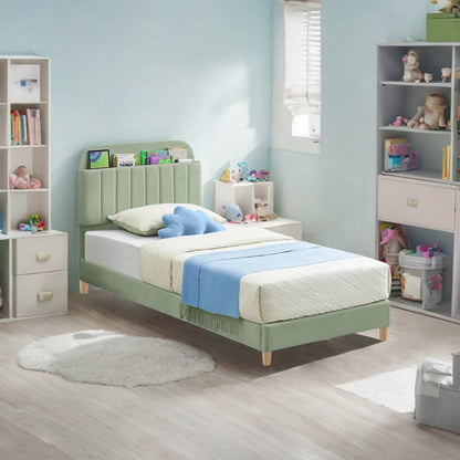 Base Cama con Espaldar Semidoble Infantil Fenix 120x190x115 verde