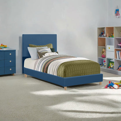 Base Cama con Espaldar Sencillo Infantil Nino 100x190x115 azul