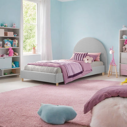 Base Cama con Espaldar Sencillo Infantil Mia  gris