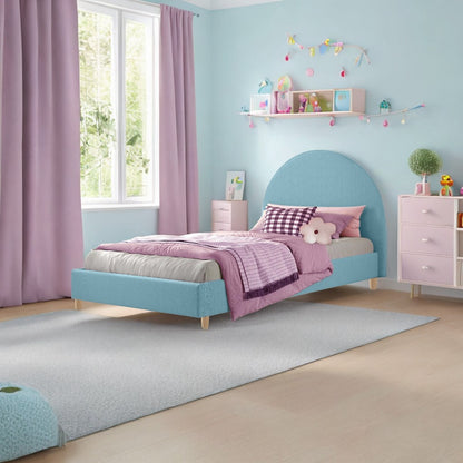 Base Cama con Espaldar Semidoble Infantil Mia  azul claro