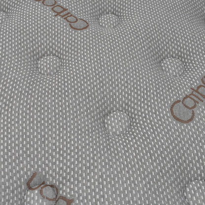 Colchón 1 Pillow Premium Semiortopédico Semidoble 120x190 Pocket Opulence Firmeza Media Baja + Base Cama Tapizada Tela Premium Gris