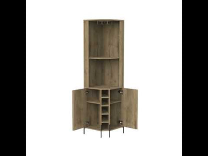 Bar Roony, Macadamia, Con Dos Puertas Y Amplio Espacio Para Botellas