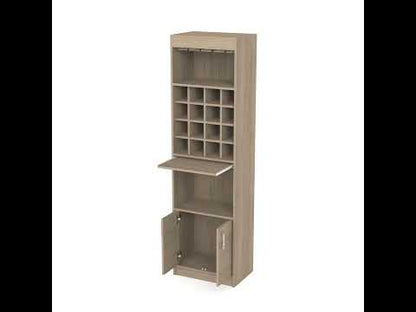 Bar Olyria, Beige, Con Dos Puertas Y Porta Copas
