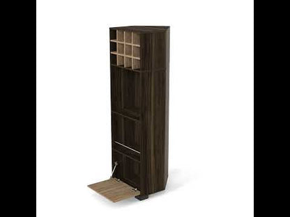 Bar Esquinero Seller, Caoba Y Miel, Con Una Puerta Abatible Y Espacio Porta Copas Hc