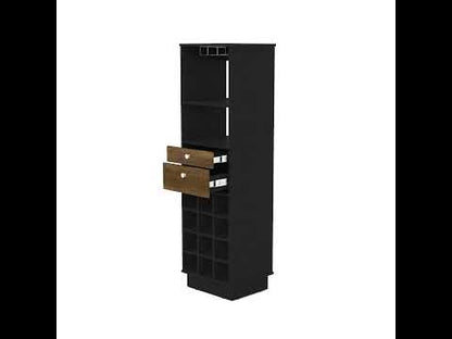 Bar Perlos, Wengue Y Cobre, Con Espacio Para Botellas Y Porta Copas