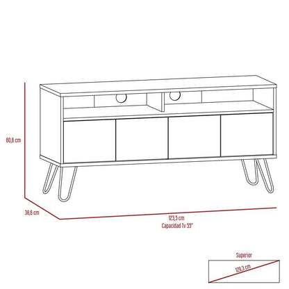 Mesa Para Tv Lavani Wengue Para Televisor De Hasta 55 Pulgadas
