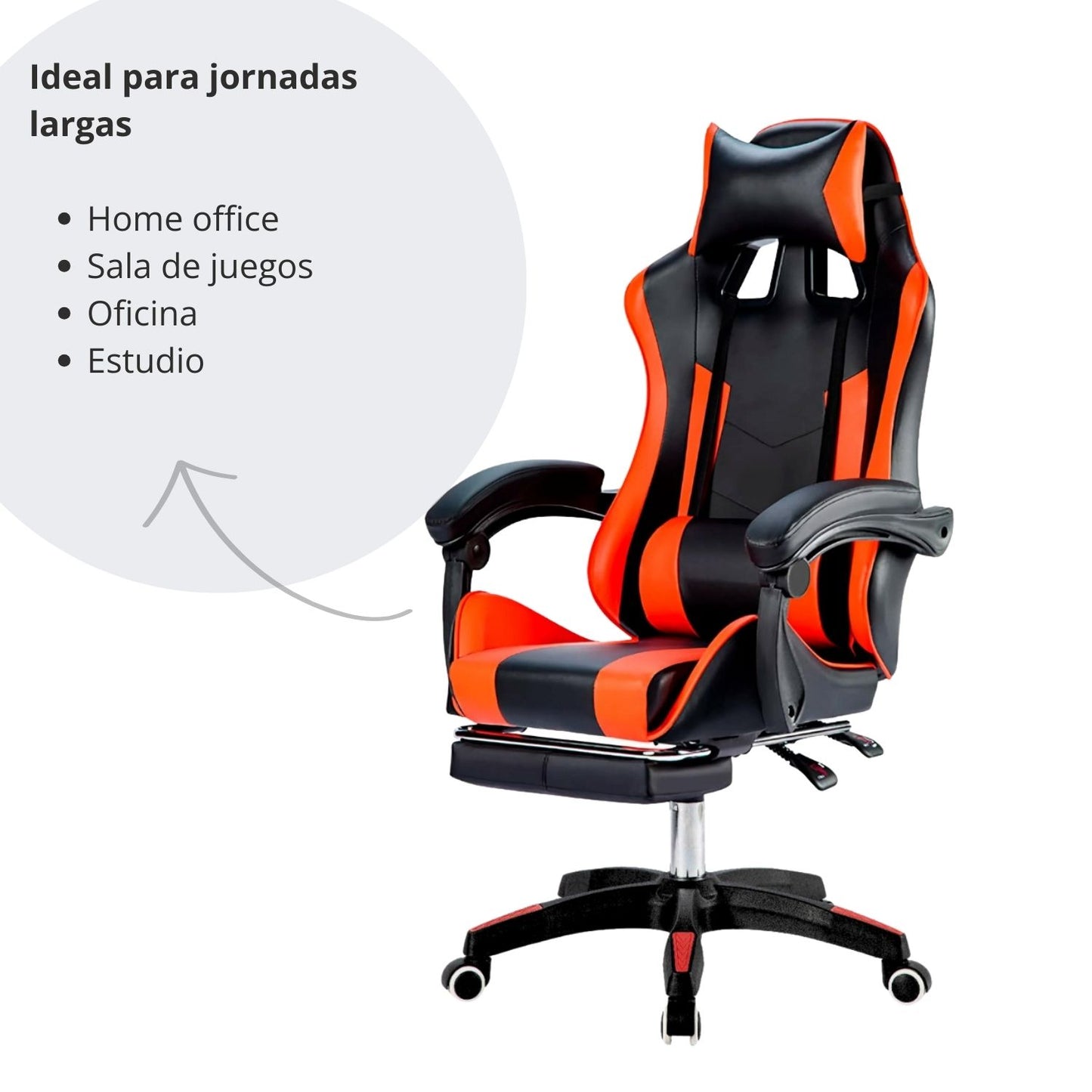 Silla Gamer Ergonomica Reclinable Kairo Rojo