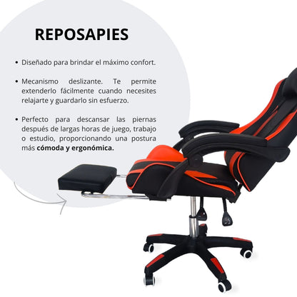 Silla Gamer Ergonomica Reclinable Kairo Rojo
