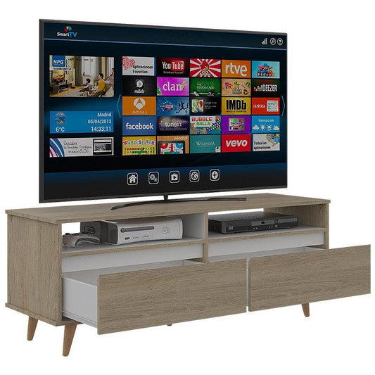 Mesa Para Tv Thurma Rovere Y Blanco Para Televisor De 65 Pulgadas