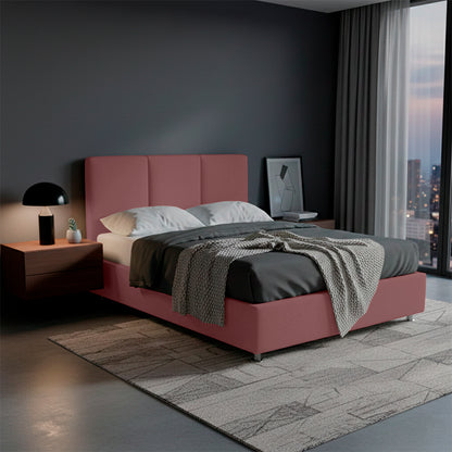 Base Cama Con Espaldar King Pretty  Salmon