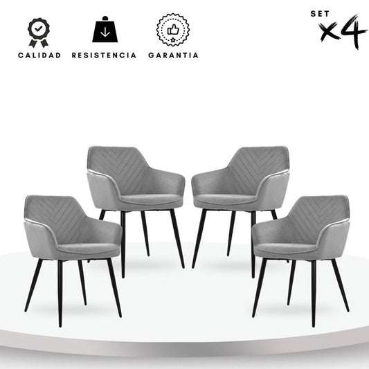 Set x4 Poltrona Piramid Gris