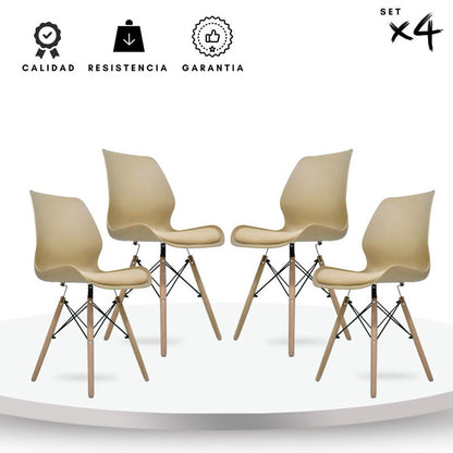 Set x4 Silla Emile Beige