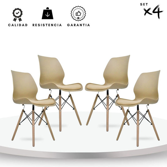 Set x4 Silla Emile Beige