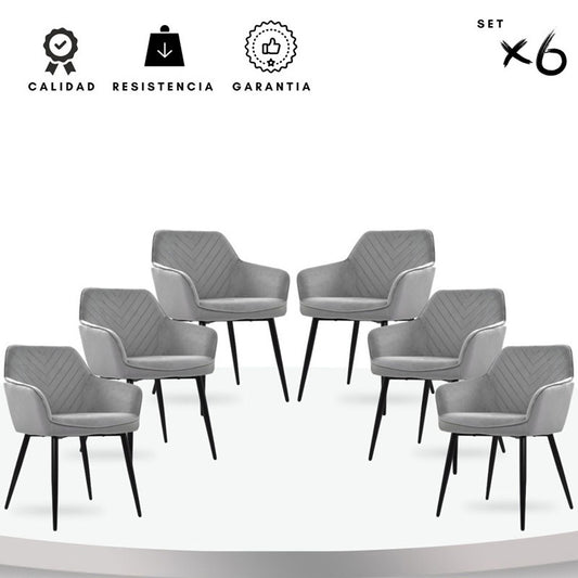 Set x6 Poltrona Piramid Gris