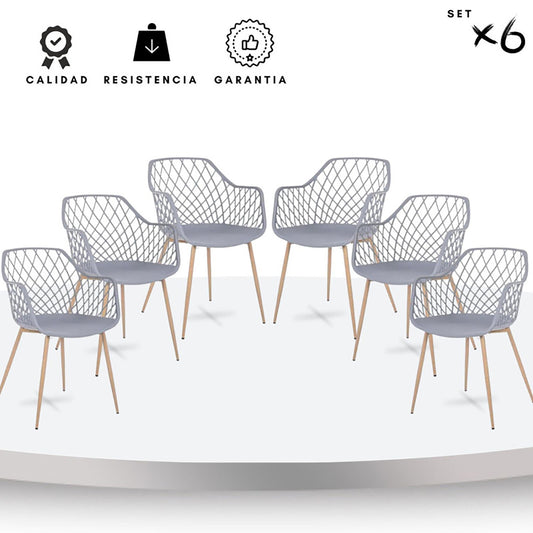 Set x6 Silla Trina Gris