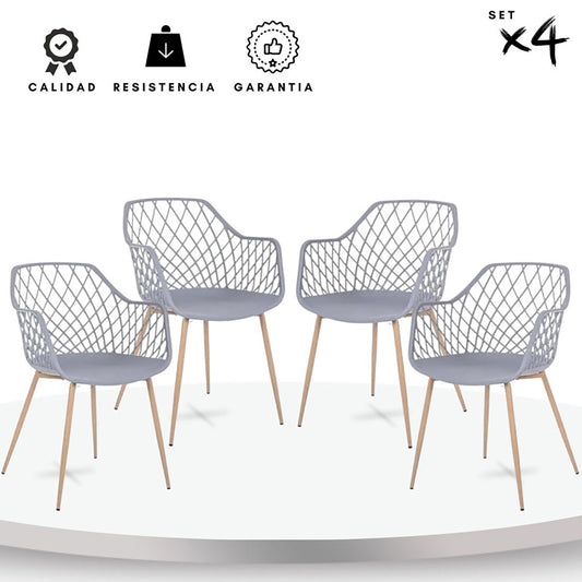 Set x4 Silla Trina Gris