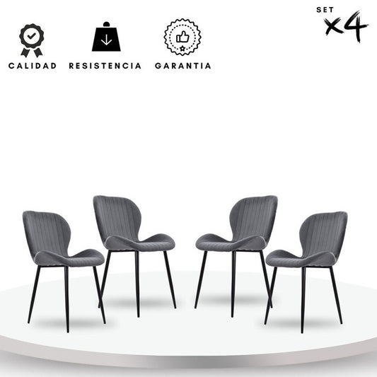 Set x4 Silla Bella Gris