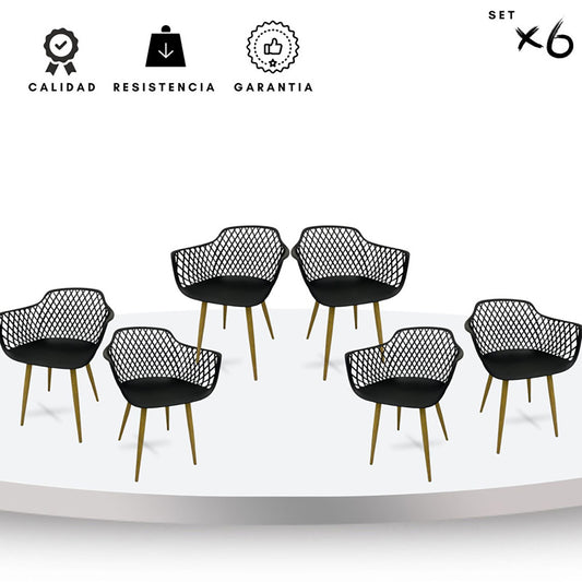 Silla Trina Set x6 Negro