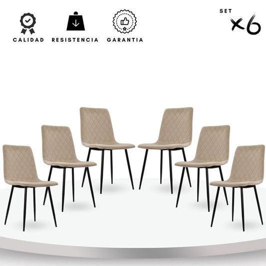Set x6 Silla Tapizada Best Arena