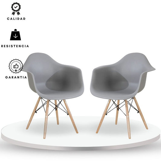 Silla Eames Brazos Set x 2 Gris