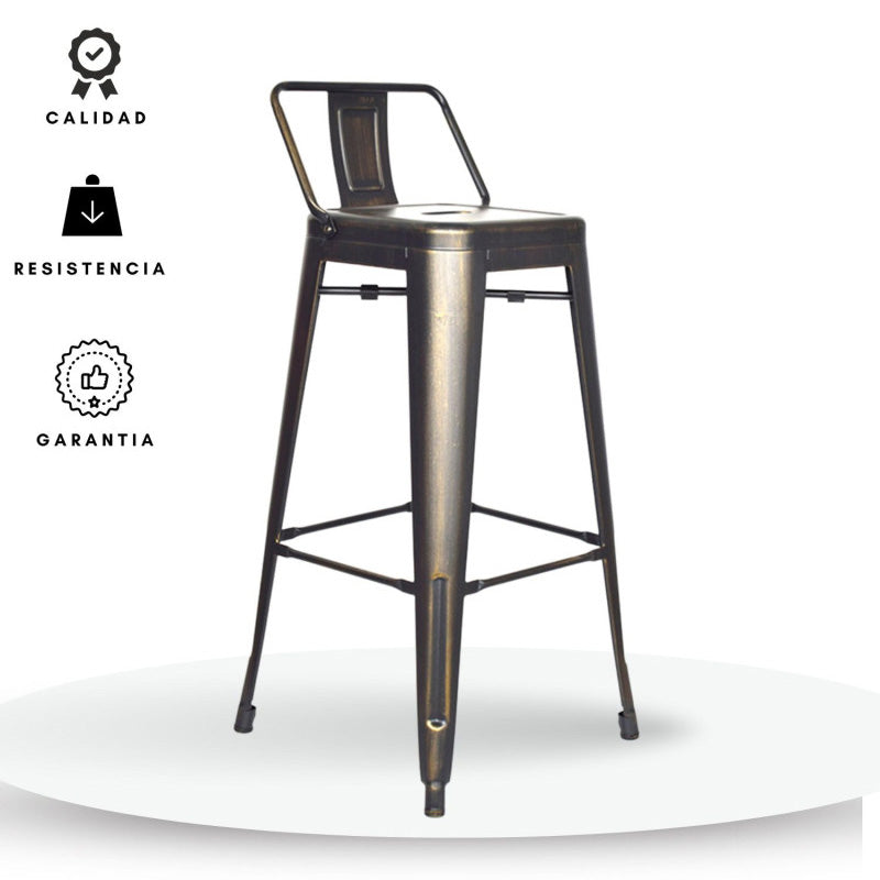 Silla de Barra True Espalda Metalica Envejecida