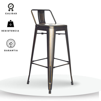 Silla de Barra True Espalda Metalica Envejecida