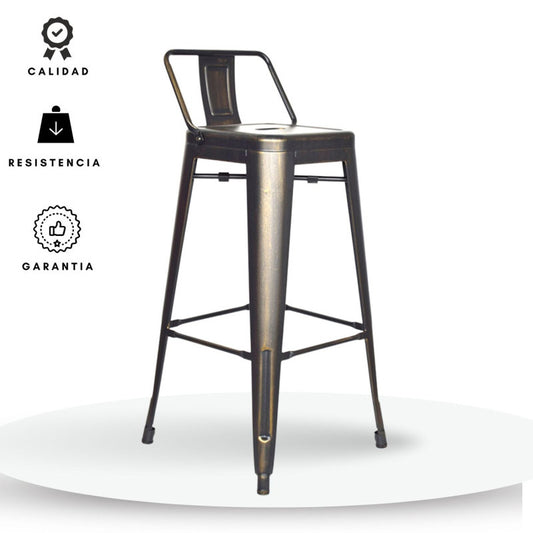 Silla de Barra True Espalda Metalica Envejecida